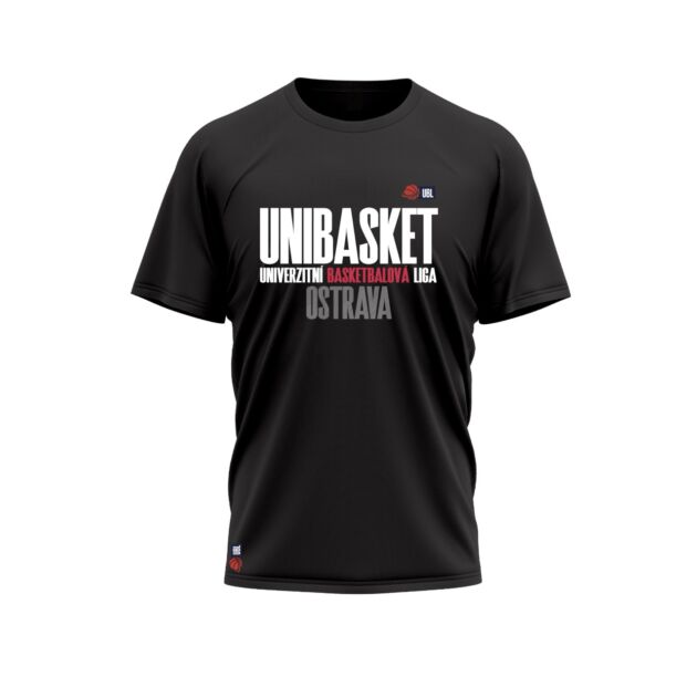 Unibasket Ostrava černé triko
