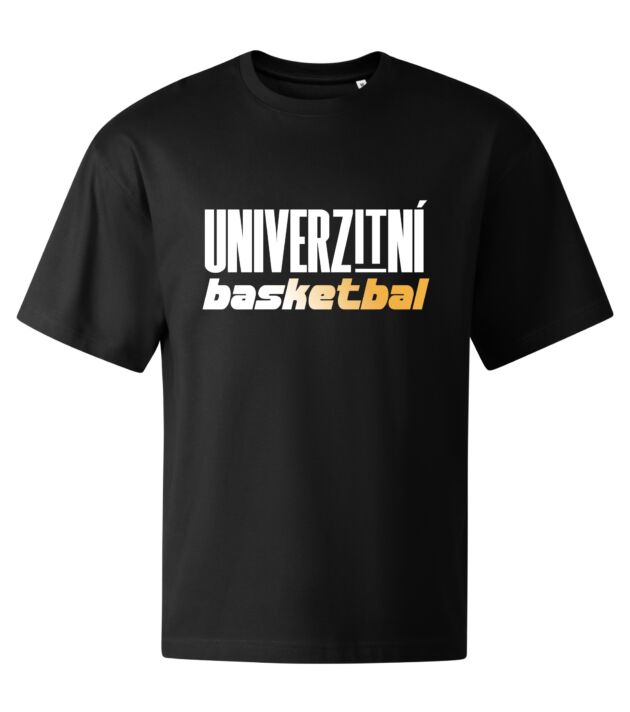 Univerzitní basketbal oversized černé triko